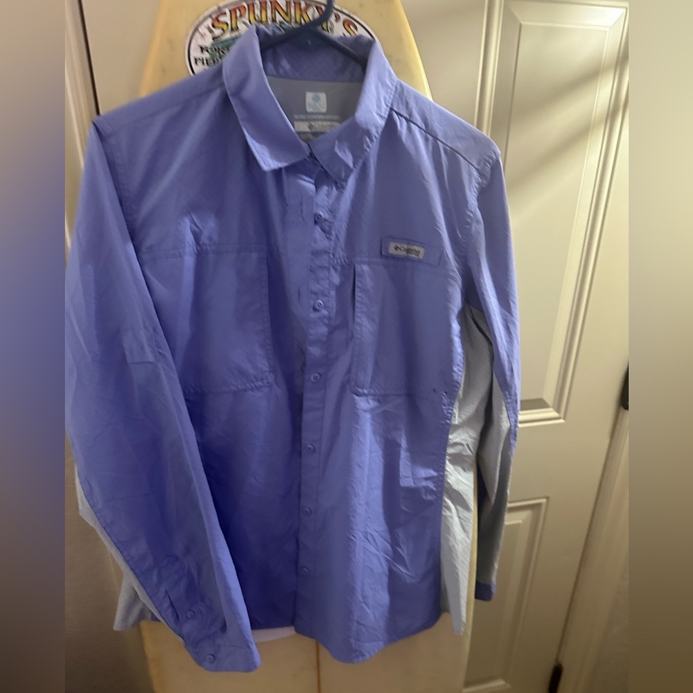 Columbia Omni-Freeze Zero Shirt — Light Blue & Gray